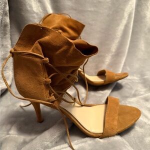 Jessica Simpson Tan Lace-Up Heels